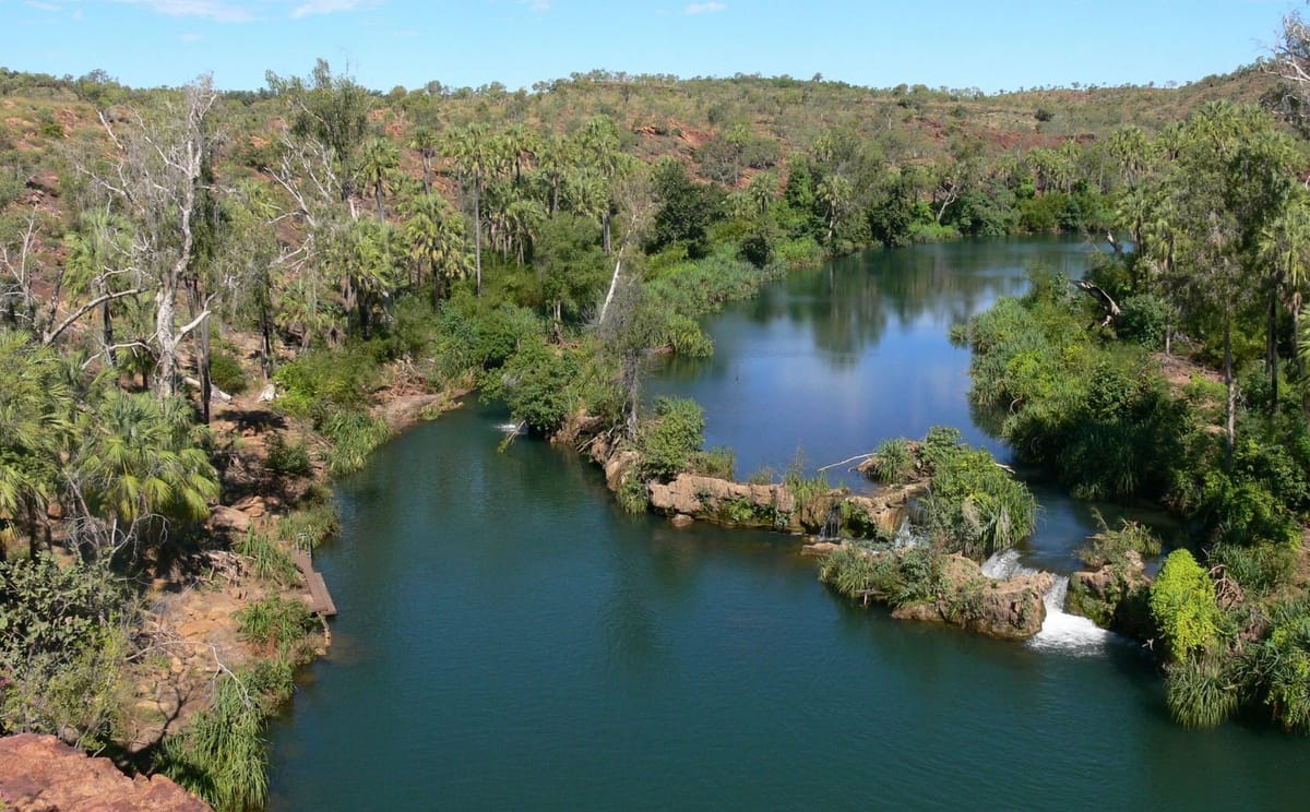 View from the Indarri Falls lookout in the Boodjamulla National Park in Queensland